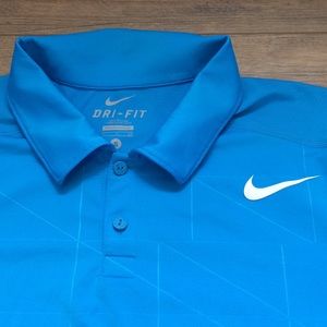 Nike Mens Dri-Fit Blue Short Sleeve Polo Shirt